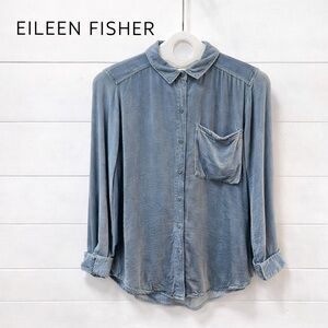 EILEEN FISHER Button-Up Shirt – Blue Gray – XS/TP